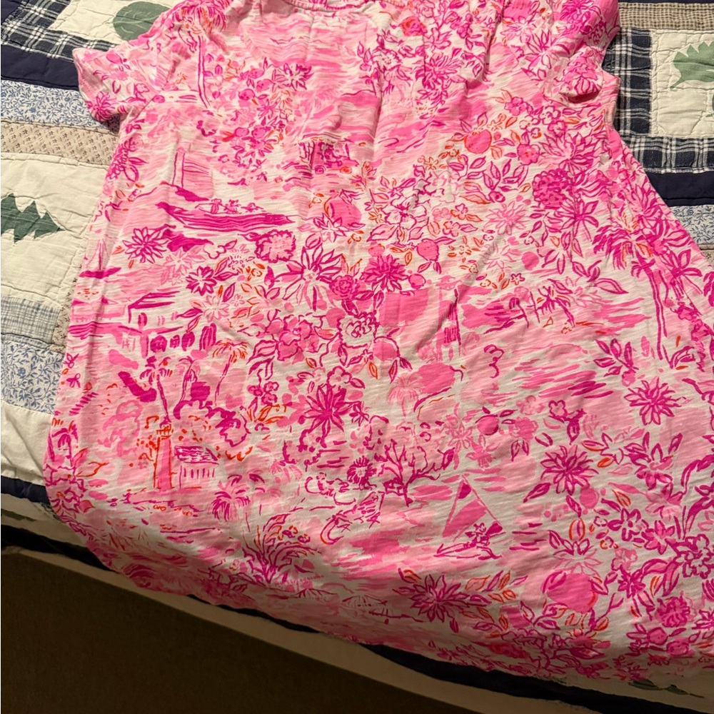 Pink Floral Print Dress